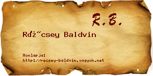 Récsey Baldvin névjegykártya